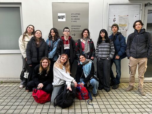 sortie de l'option musique (groupe 1/T)à la Fac de Musicologie le 24/02/26